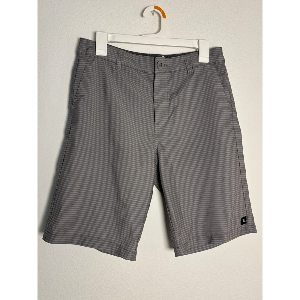 Rip Curl Boardwalk Hybrid Shorts Mens 30 Grey Striped Surfer Walkshort Quick Dry
